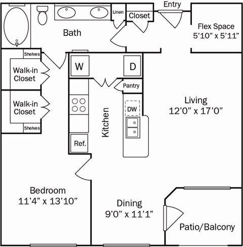 A black and white image of a floor plan for a house.